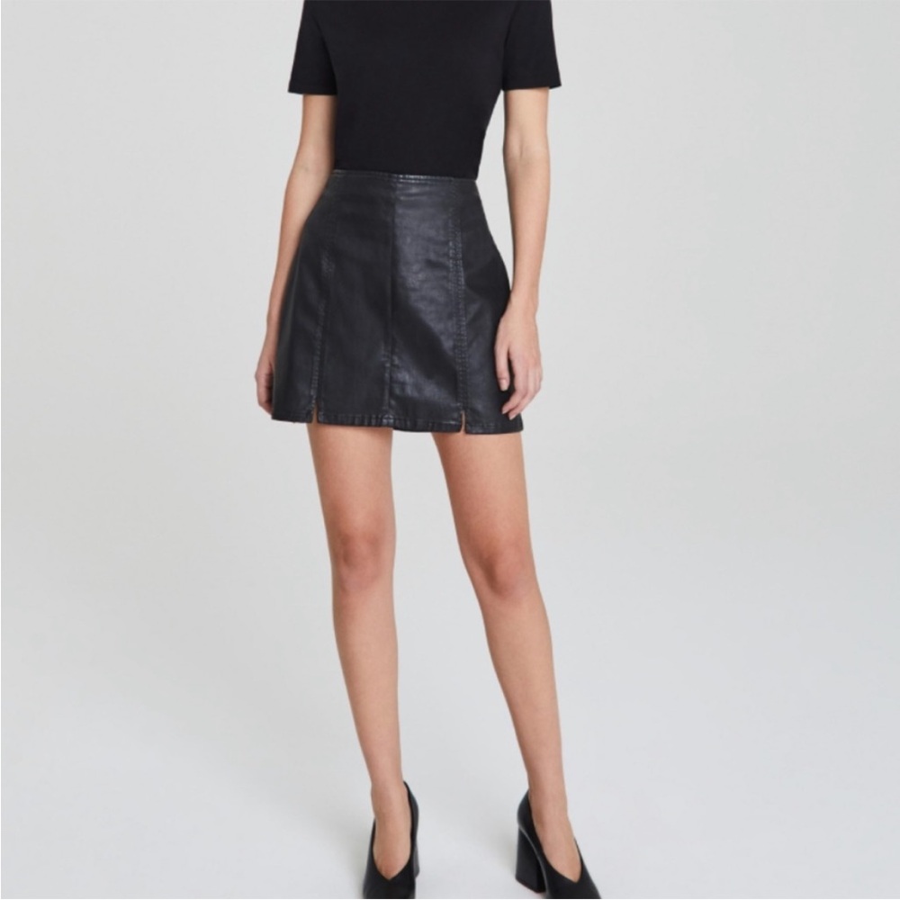 Adriano Goldschmied The Adaline Vegan Leather Mini Skirt size 31 (L / XL)